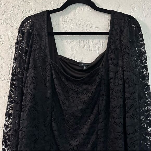 TORRID Lace Blouse Top Women Size 2X Long Sleeve Witch Goth Boho Whimsigoth - Picture 7 of 11